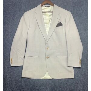 Signature Collection Blazer‎ Mens 42L Tan Gold Crest Button Tailored Sport Coat